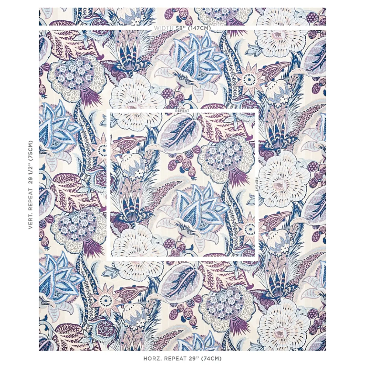 ZANZIBAR LINEN PRINT_ HYACINTH