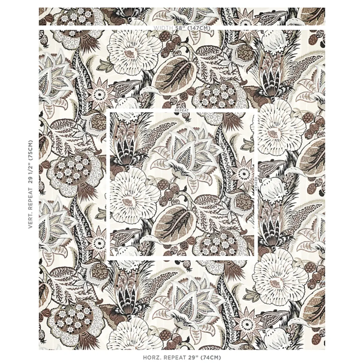 ZANZIBAR LINEN PRINT_ EBONY & MOCHA