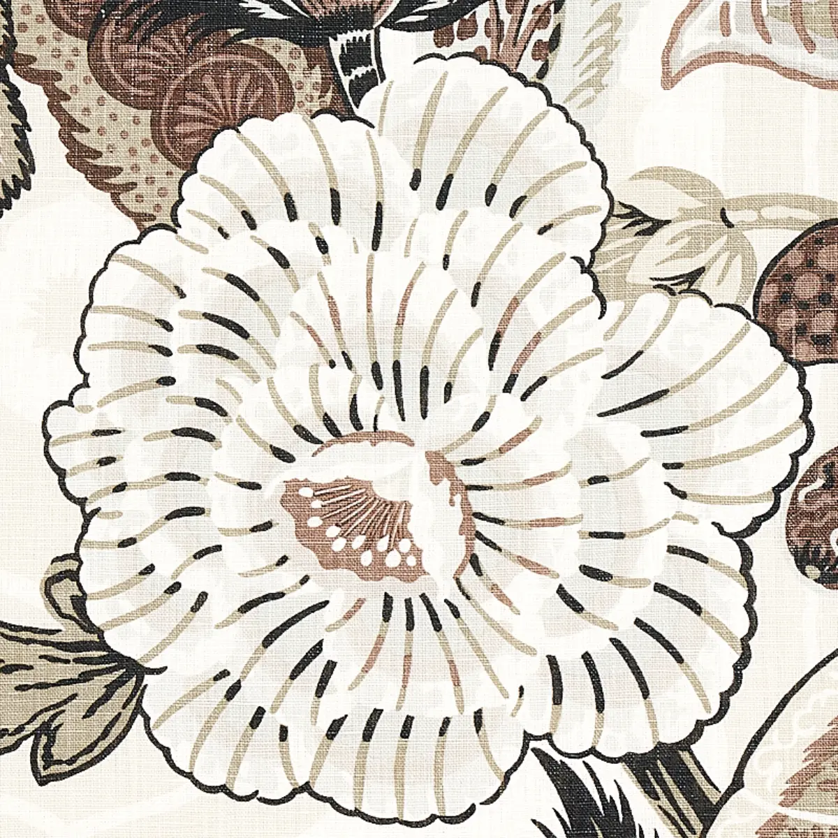 ZANZIBAR LINEN PRINT_ EBONY & MOCHA