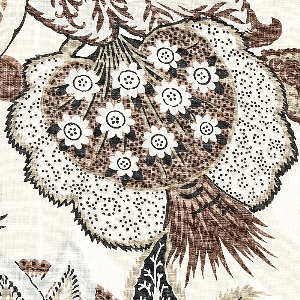 ZANZIBAR LINEN PRINT_ EBONY & MOCHA