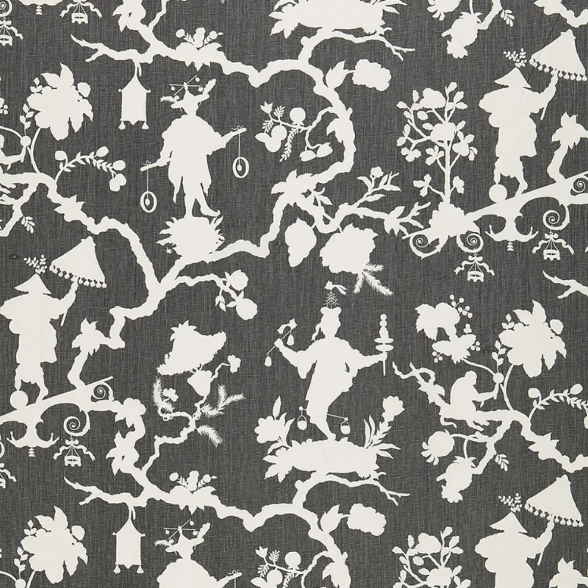 SHANTUNG SILHOUETTE PRINT_ SMOKE
