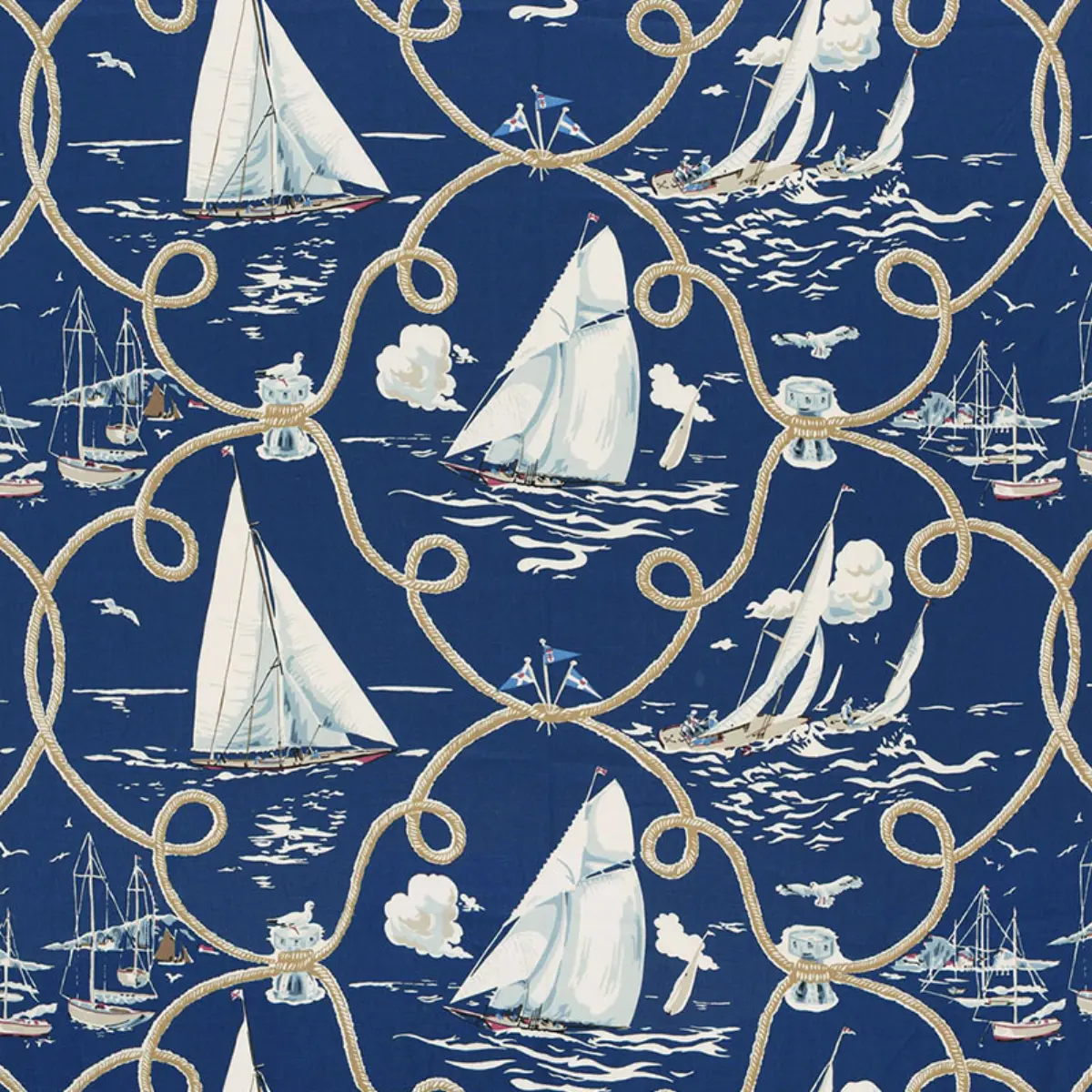 SUMMER REGATTA LINEN PRINT_ NAVY