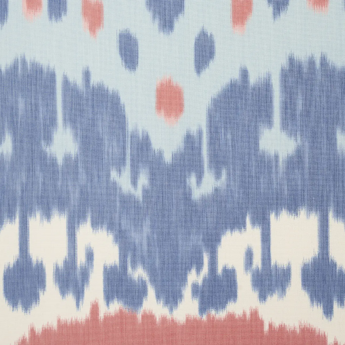 SAMARKAND IKAT II_ CHAMBRAY & CORAL