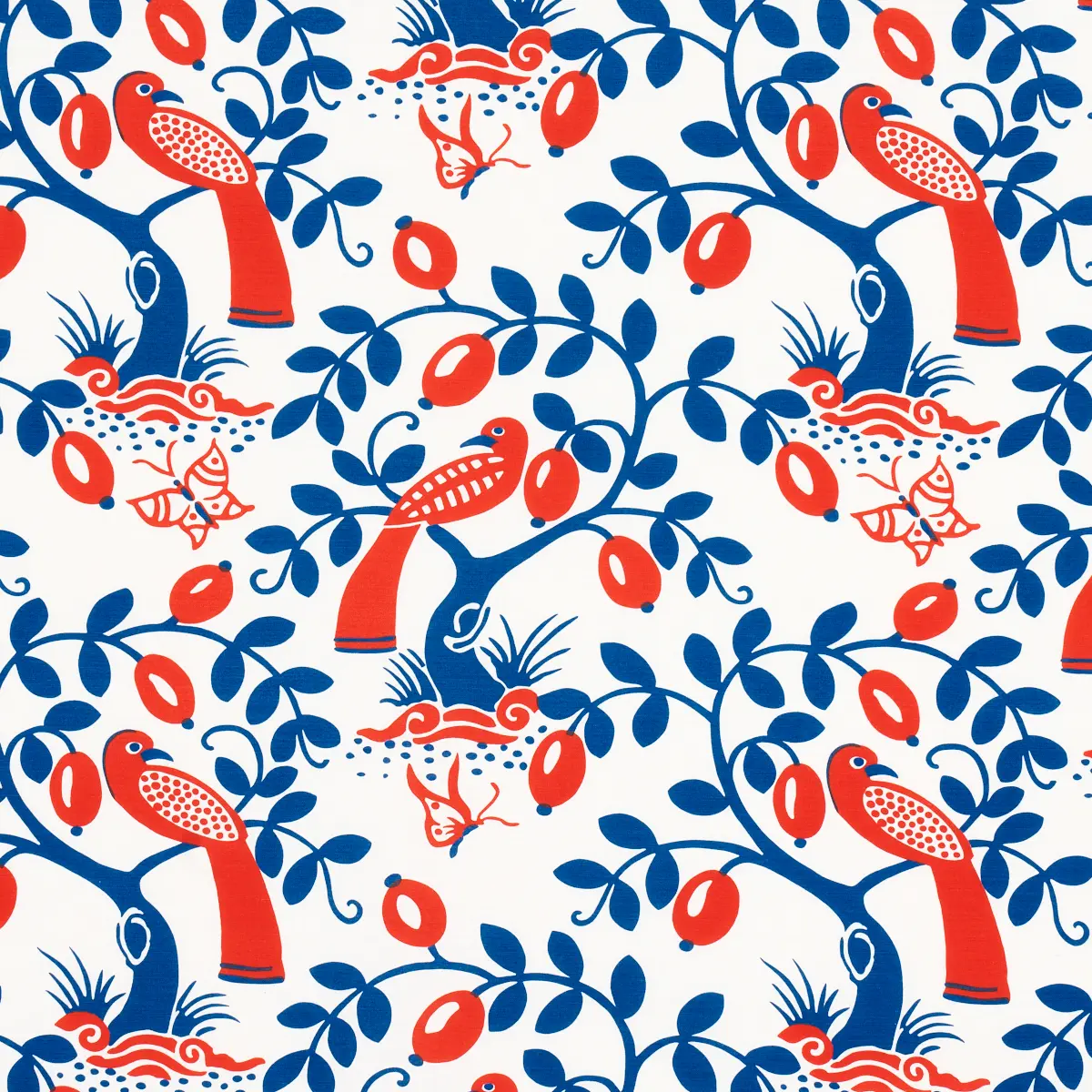 OLIVE TREE_ BLUE & RED