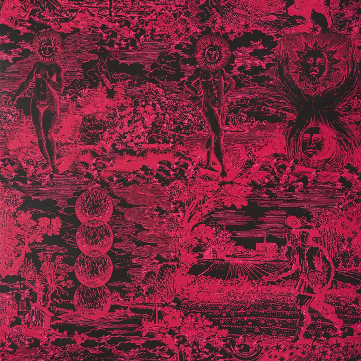 MODERN TOILE_ PINK & BLACK
