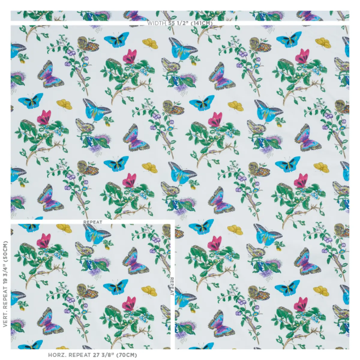 BAUDIN BUTTERFLY CHINTZ_ TURQUOISE