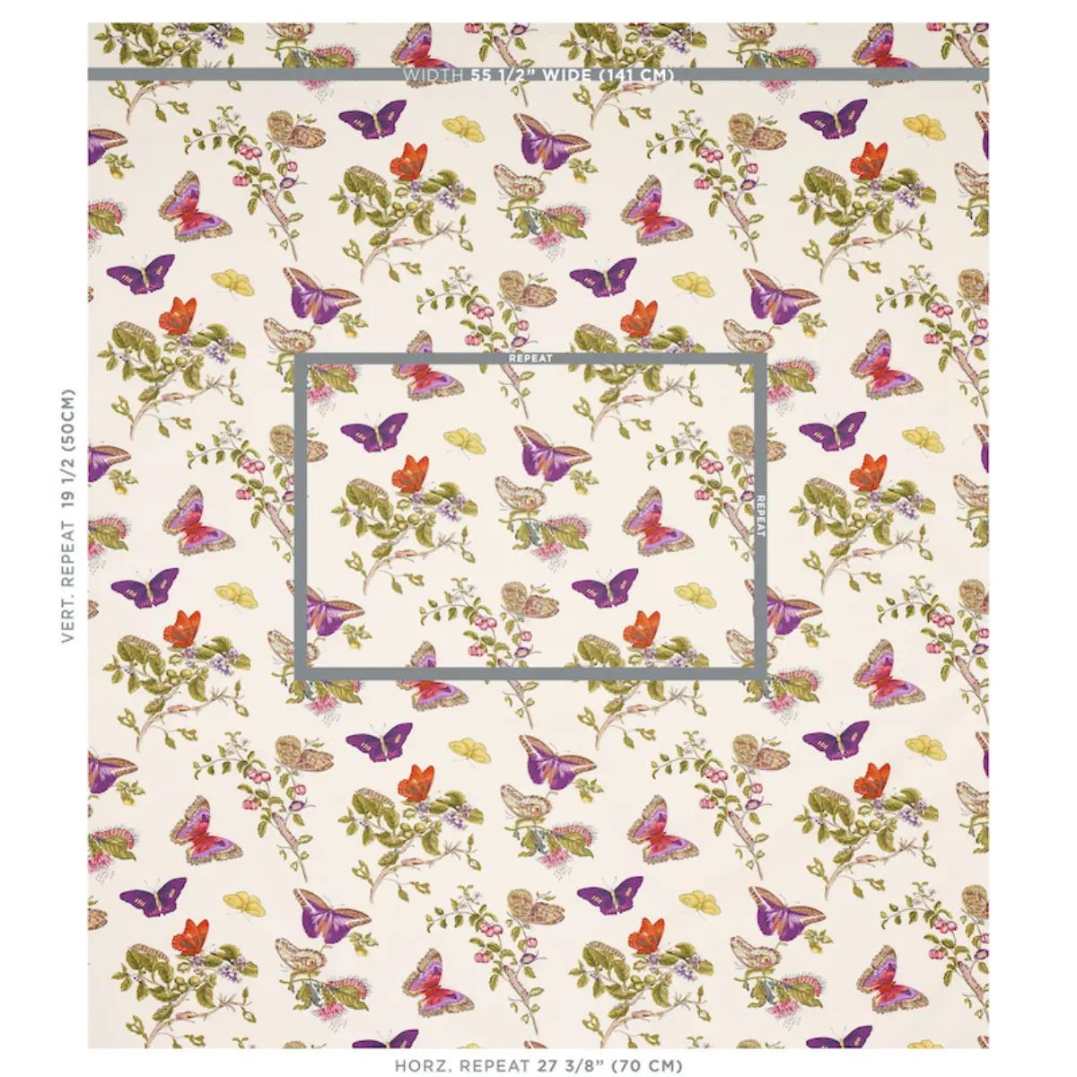 BAUDIN BUTTERFLY CHINTZ_ PURPLE
