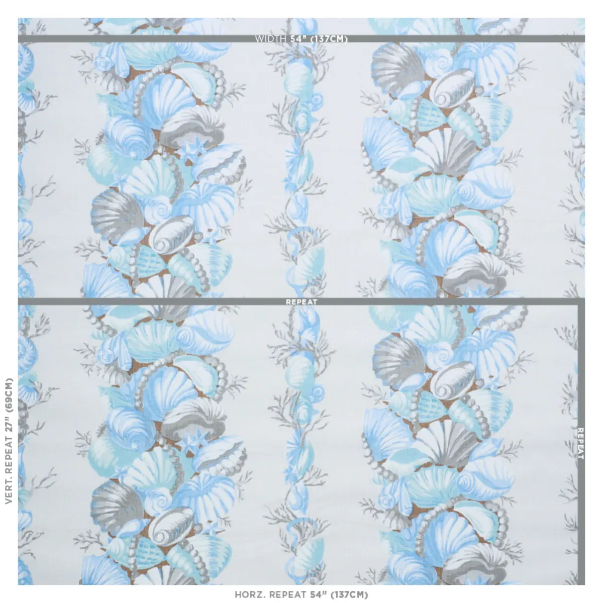 BEDOLINA CHINTZ_ BLUE & GREY