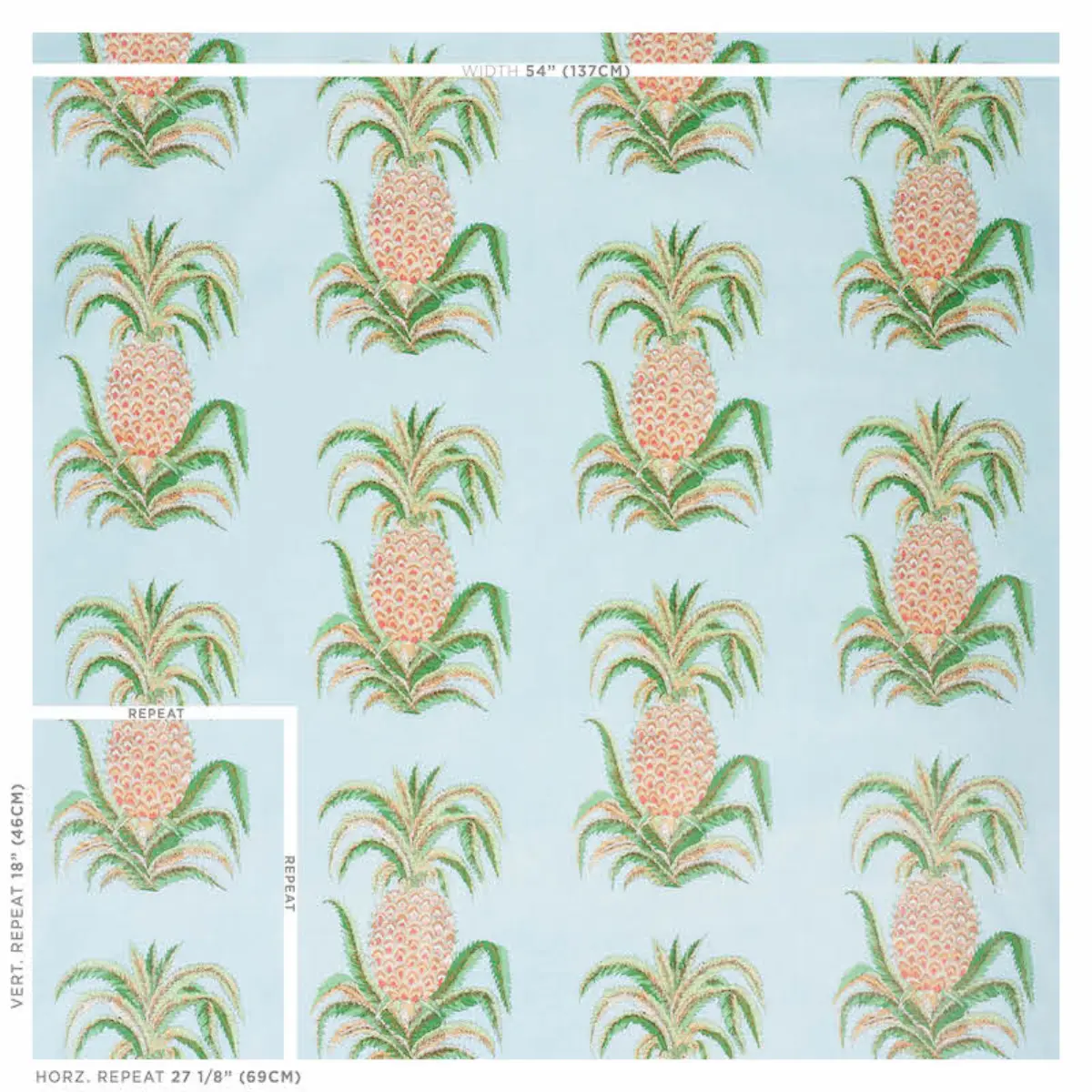 PINEAPPLES CHINTZ_ SKY