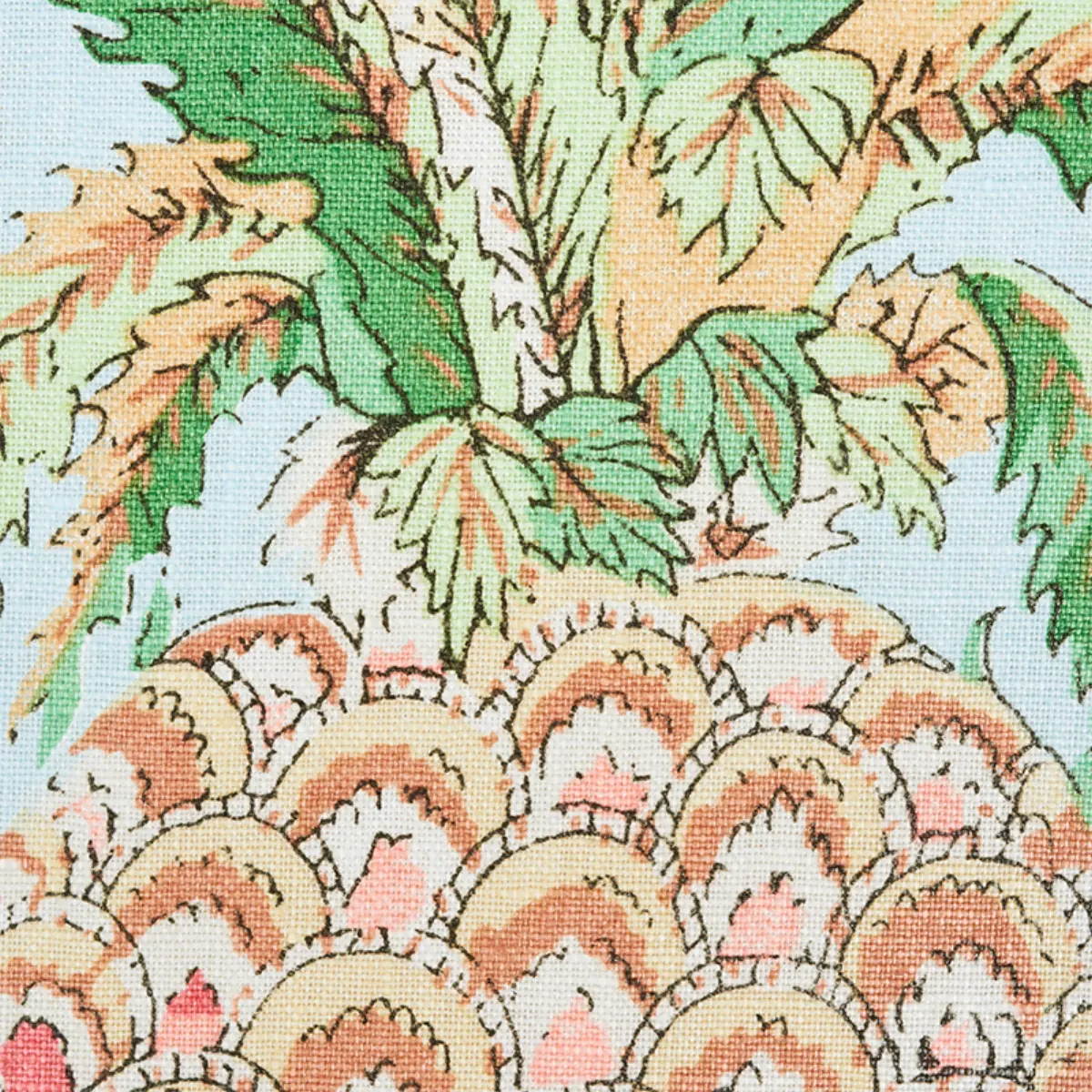 PINEAPPLES CHINTZ_ SKY
