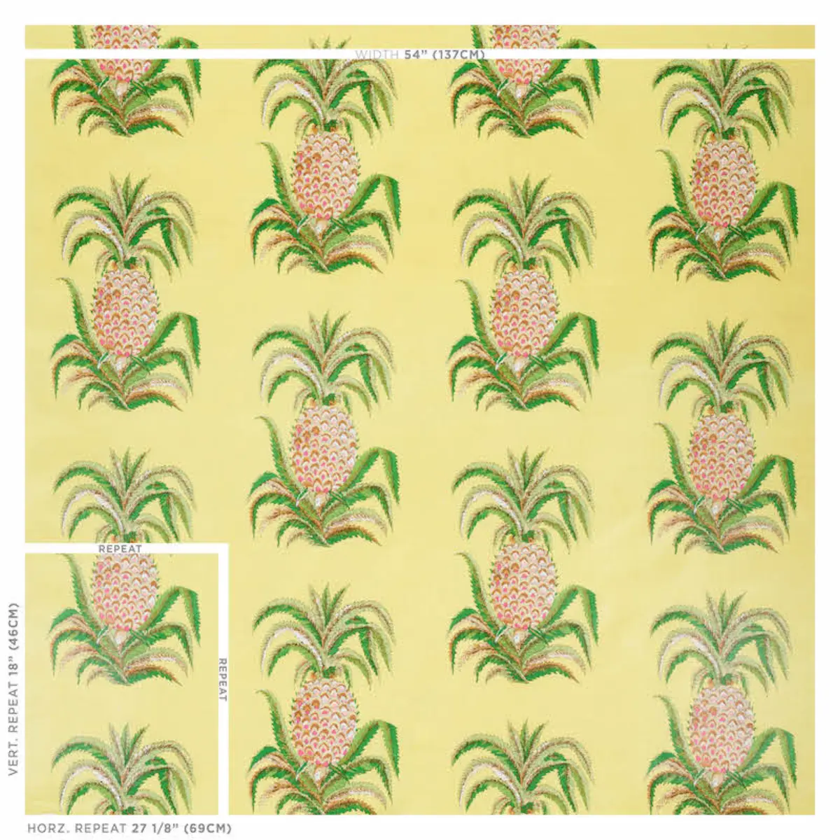 PINEAPPLES CHINTZ_ YELLOW