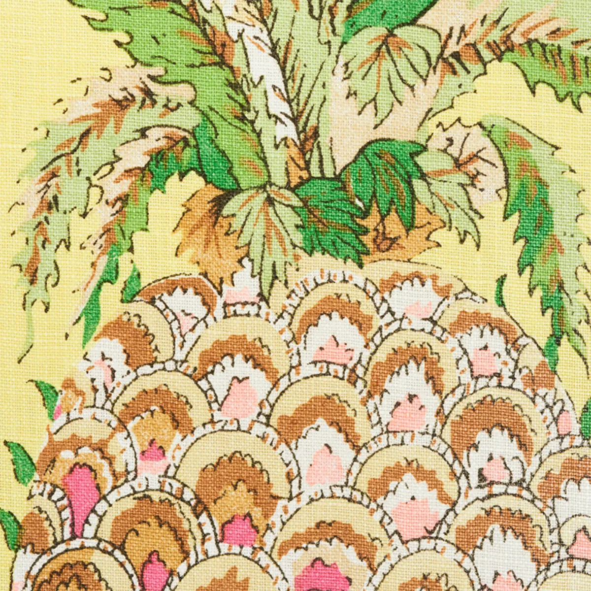 PINEAPPLES CHINTZ_ YELLOW