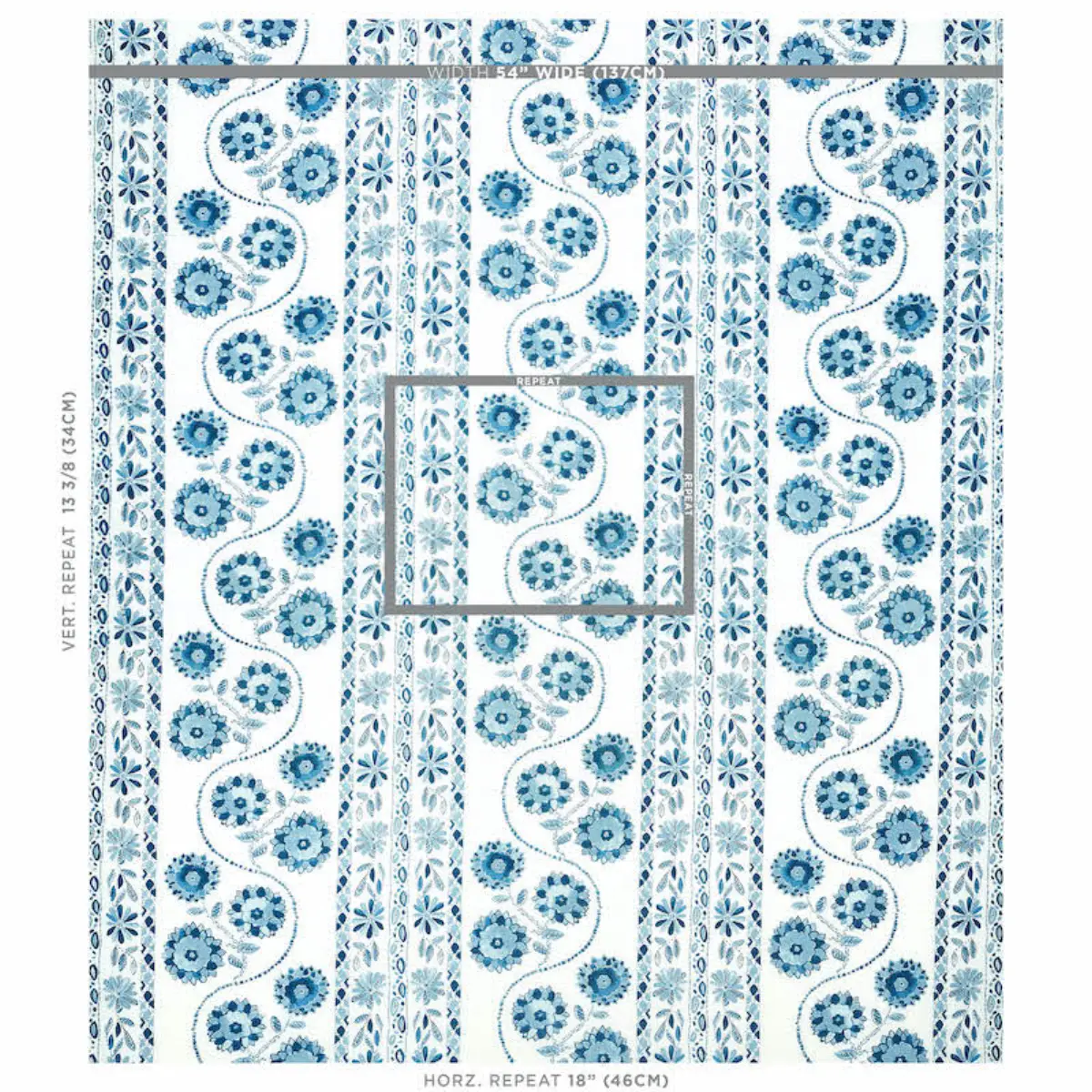 ZINNIA HANDMADE PRINT_ BLUE