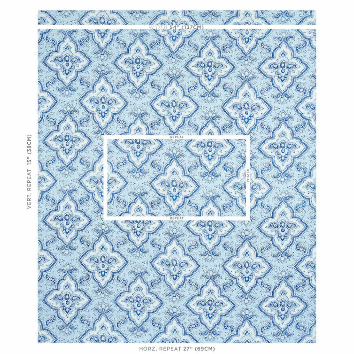 AMALIA MEDALLION HANDMADE PRINT_ BLUE
