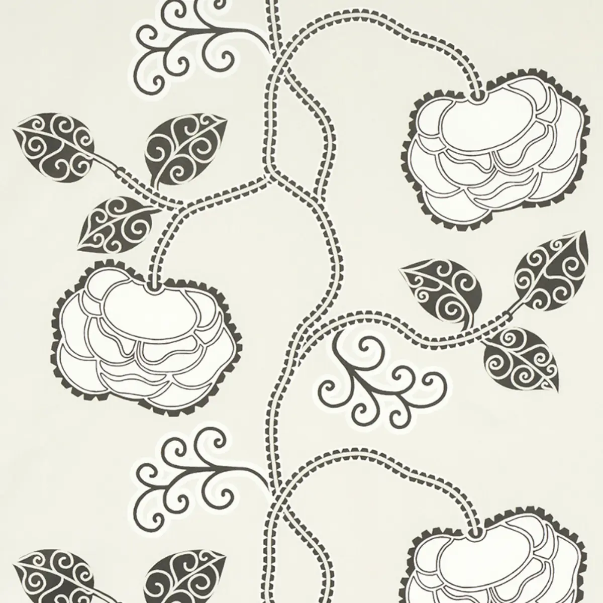 QUEEN FRUIT CHINTZ_ EBONY IVORY