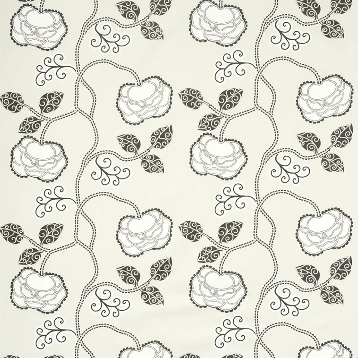 QUEEN FRUIT CHINTZ_ EBONY IVORY