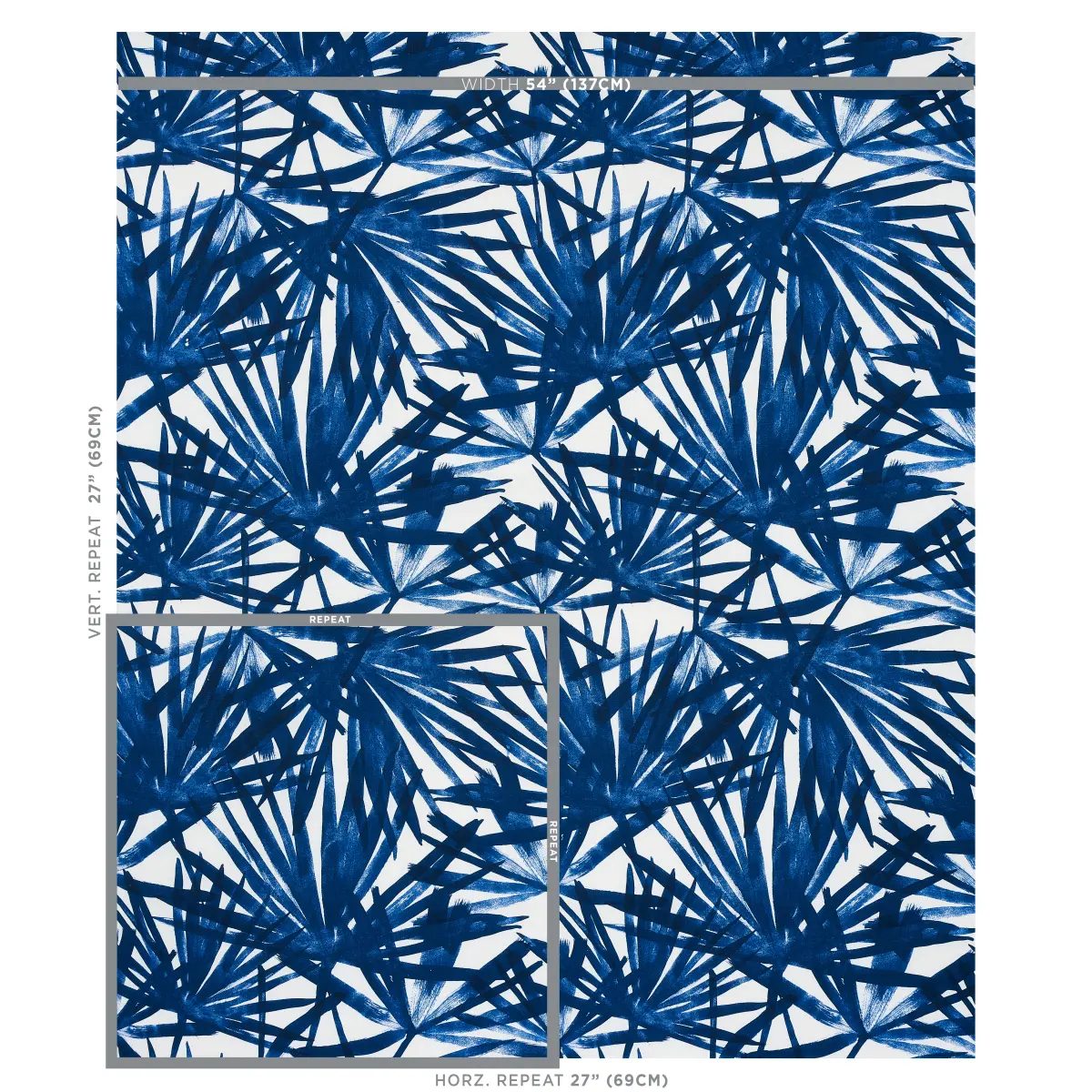 SUNLIT PALM LINEN_ BLUE
