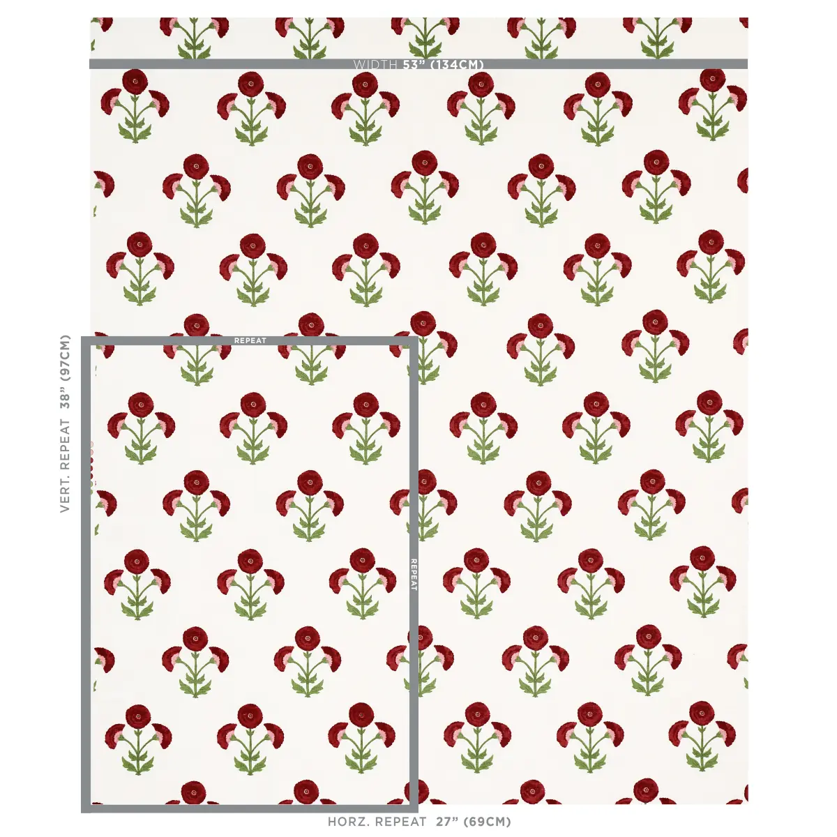 Saranda Flower Embroidery_ CARDINAL