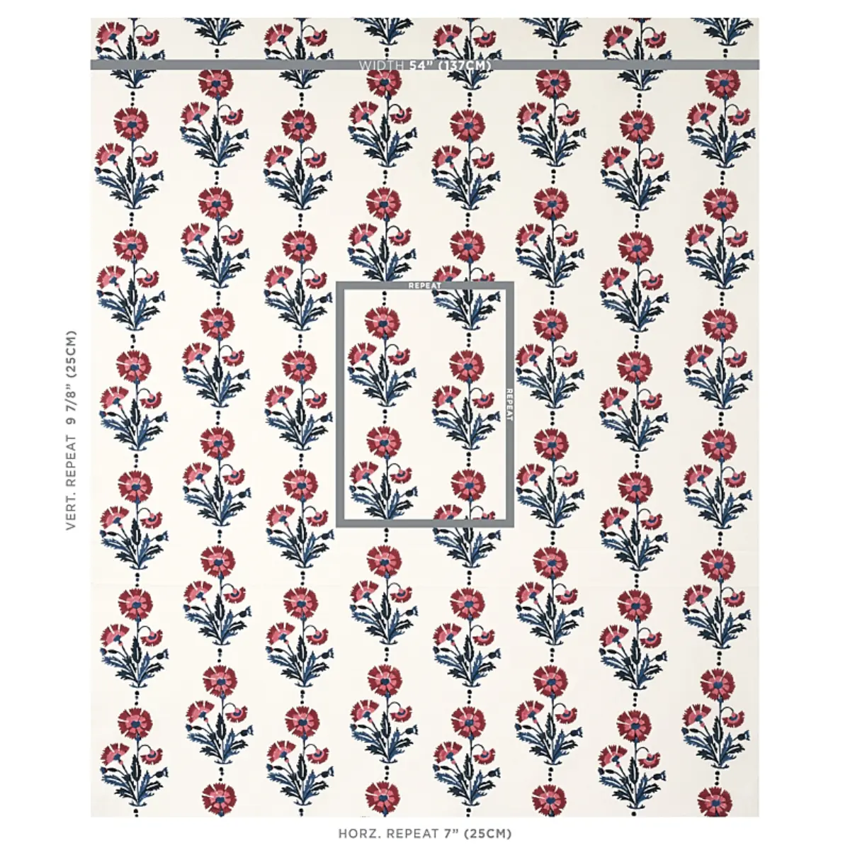 DIANTHUS HAND BLOCK PRINT_ INDIGO & IRON