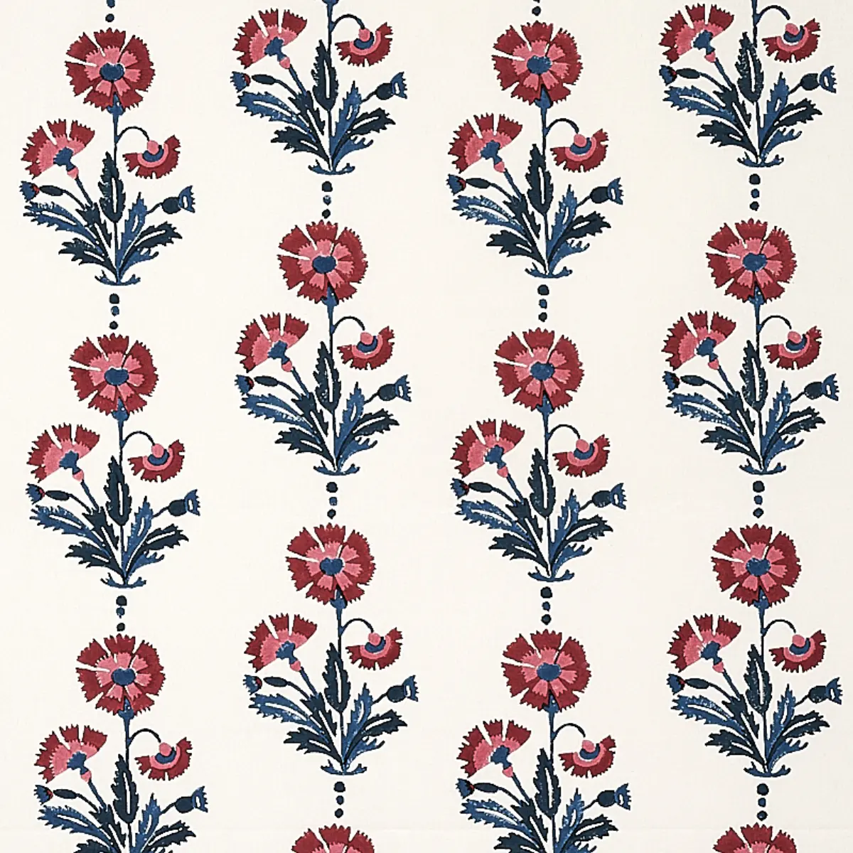 DIANTHUS HAND BLOCK PRINT_ INDIGO & IRON