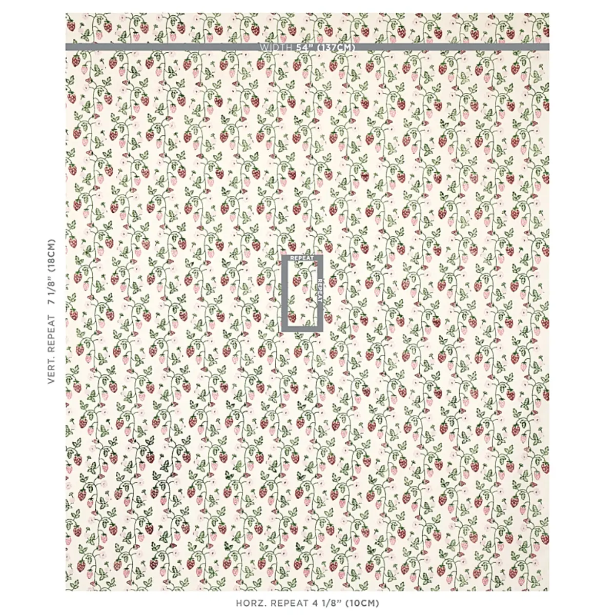 STRAWBERRY HAND BLOCK PRINT_ GRASS
