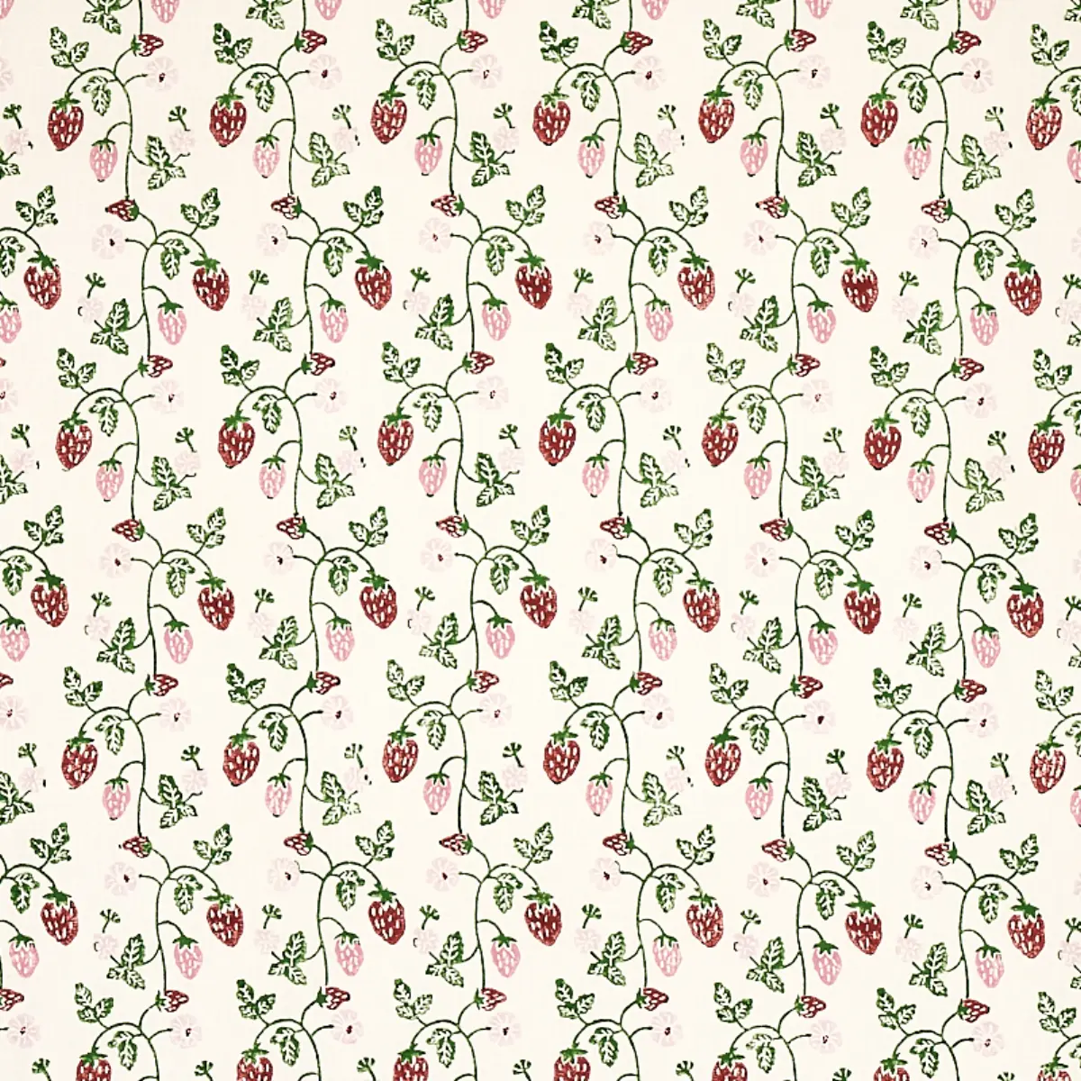 STRAWBERRY HAND BLOCK PRINT_ GRASS