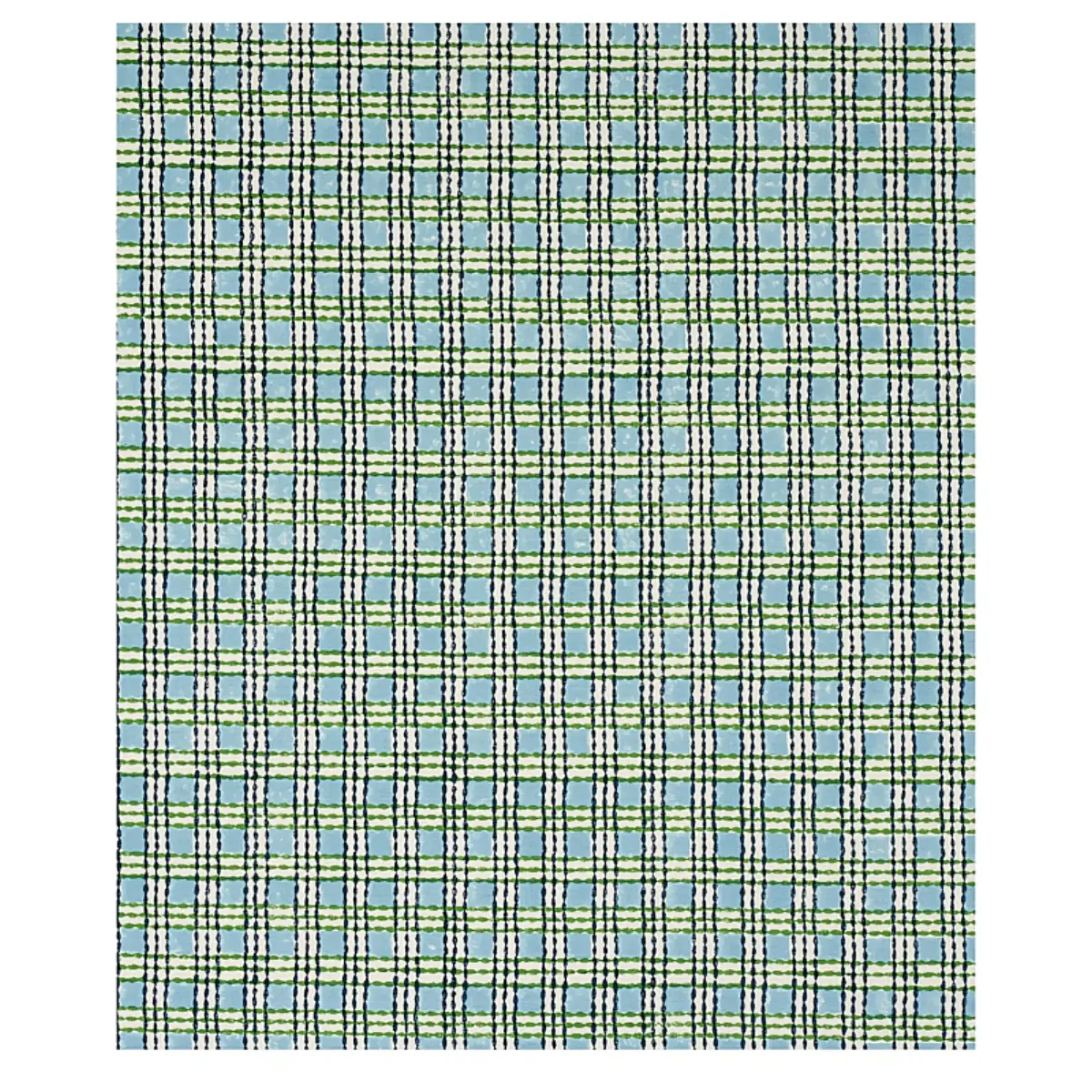 TRELLIS HAND BLOCK PRINT_ SKY & GRASS