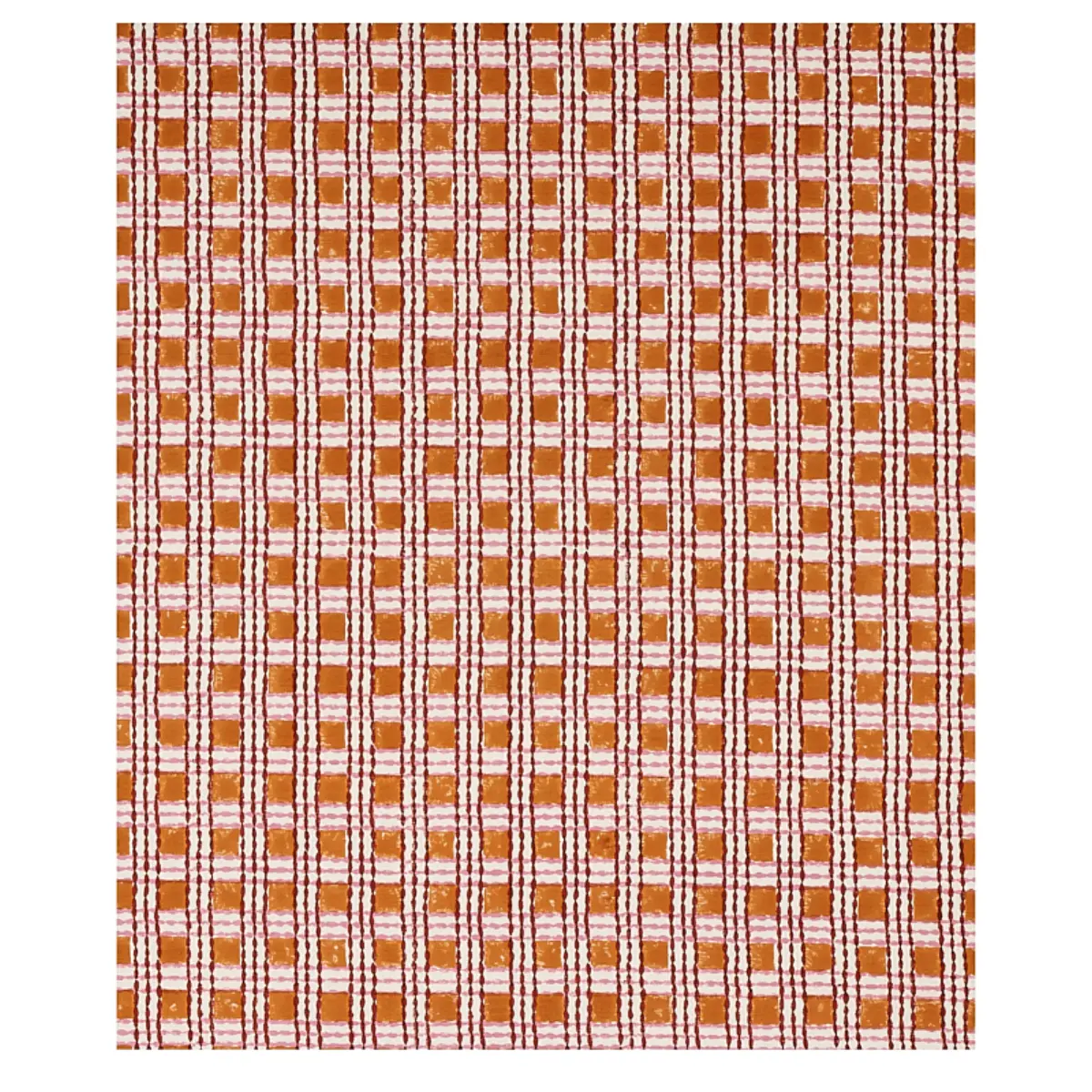 TRELLIS HAND BLOCK PRINT_ COPPER & ROSE