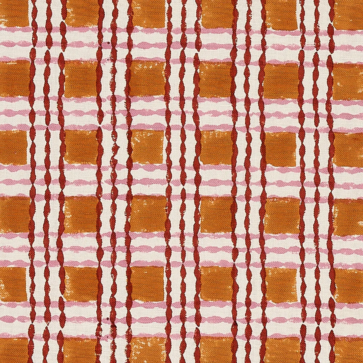 TRELLIS HAND BLOCK PRINT_ COPPER & ROSE