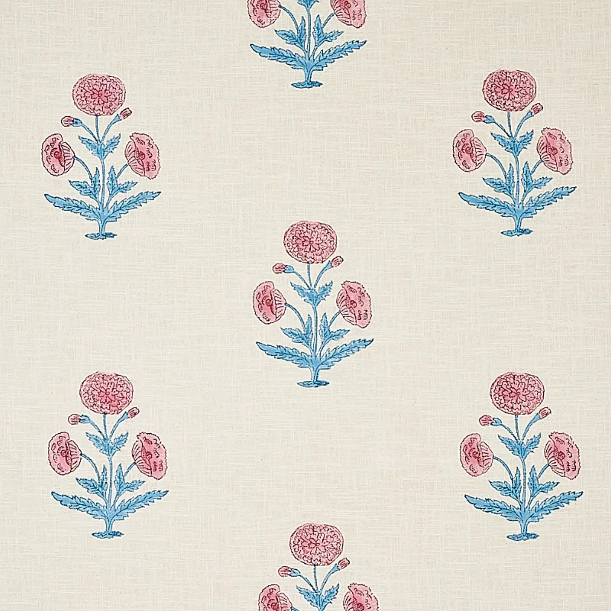 POPPY HAND BLOCK PRINT_ ROSE & SKY