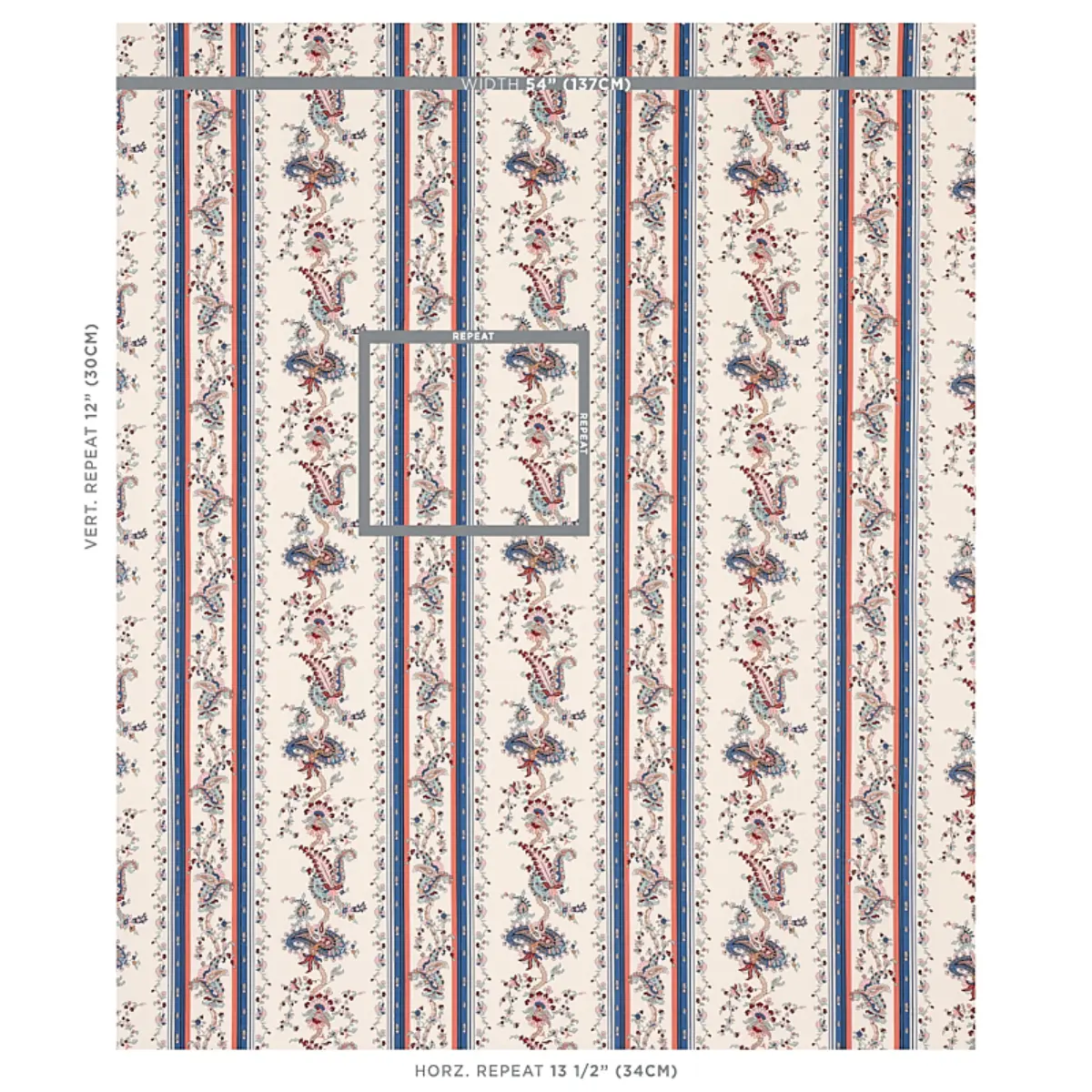 ELENA PAISLEY STRIPE_ BLUE