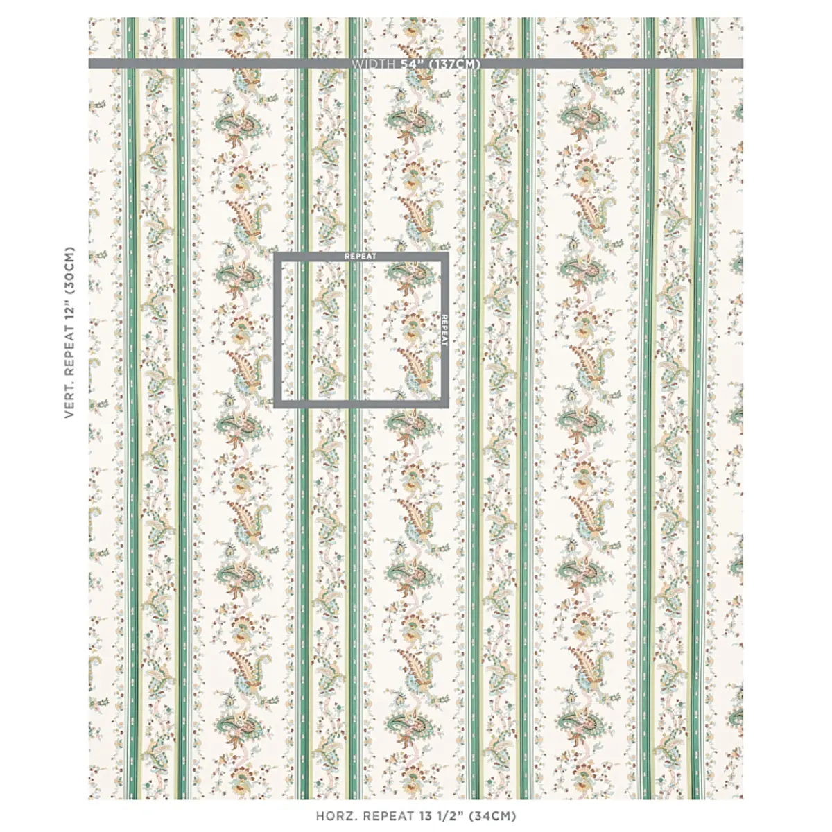 ELENA PAISLEY STRIPE_ GREEN