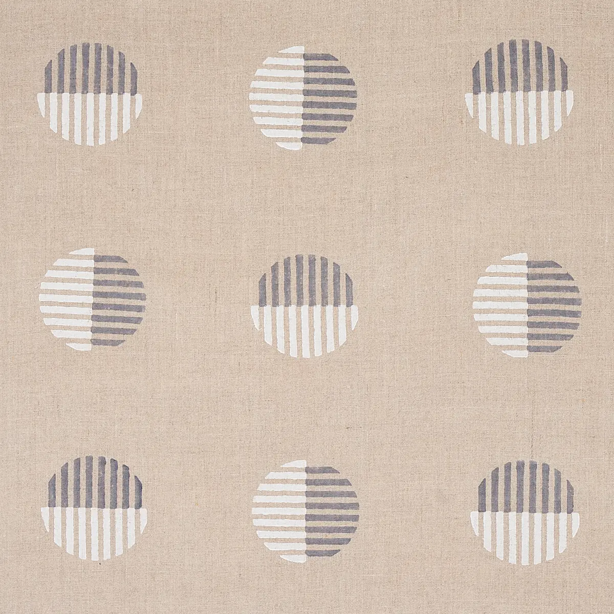 ANDO HAND BLOCK PRINT_ IVORY & CHARCOAL ON NATURAL