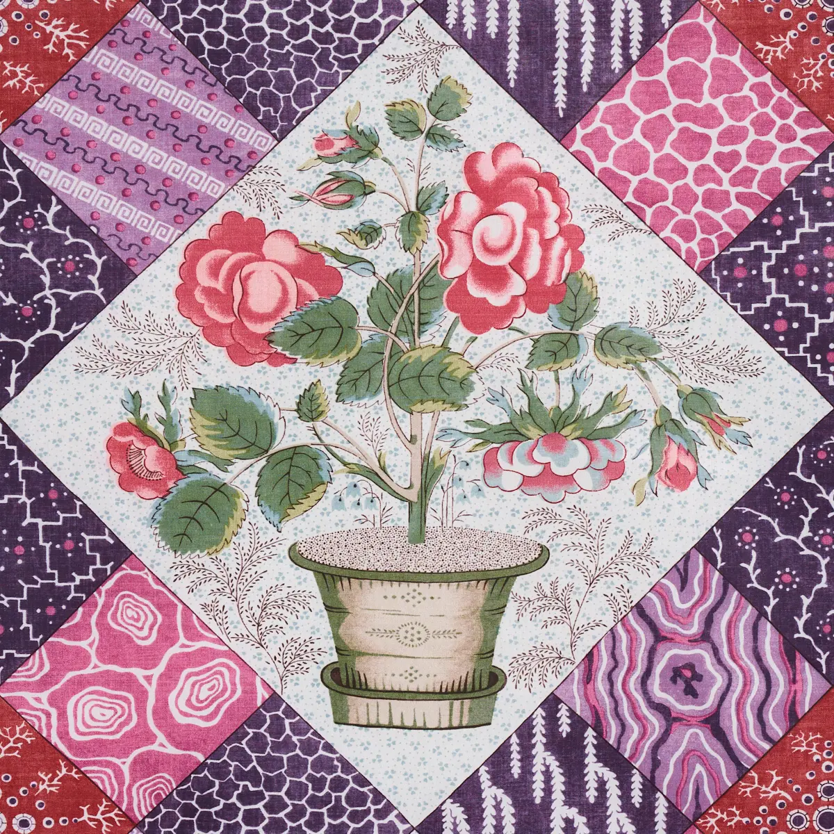 CALDWELL PATCHWORK CHINTZ_ FUCHSIA AND PLUM