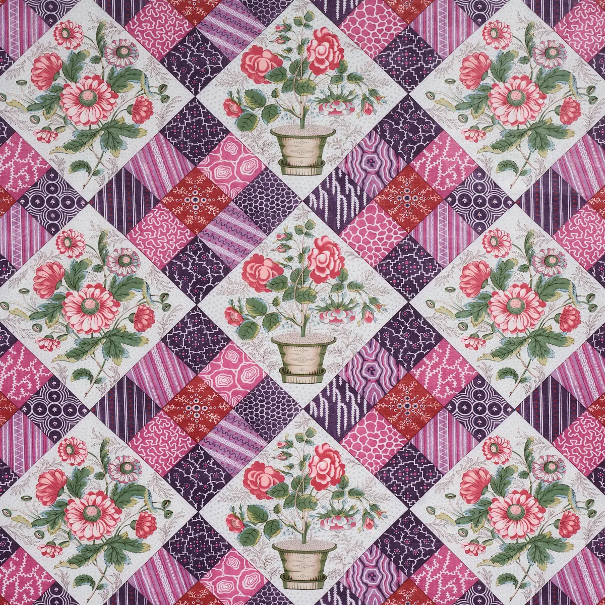 CALDWELL PATCHWORK CHINTZ_ FUCHSIA AND PLUM