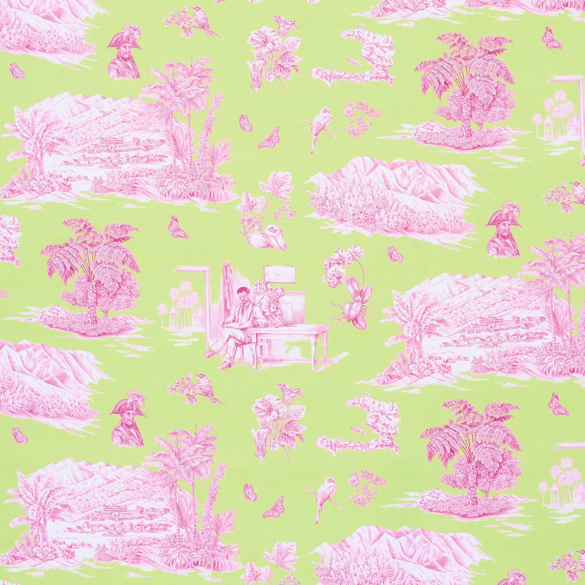 TOUSSAINT TOILE_ PINK & GREEN