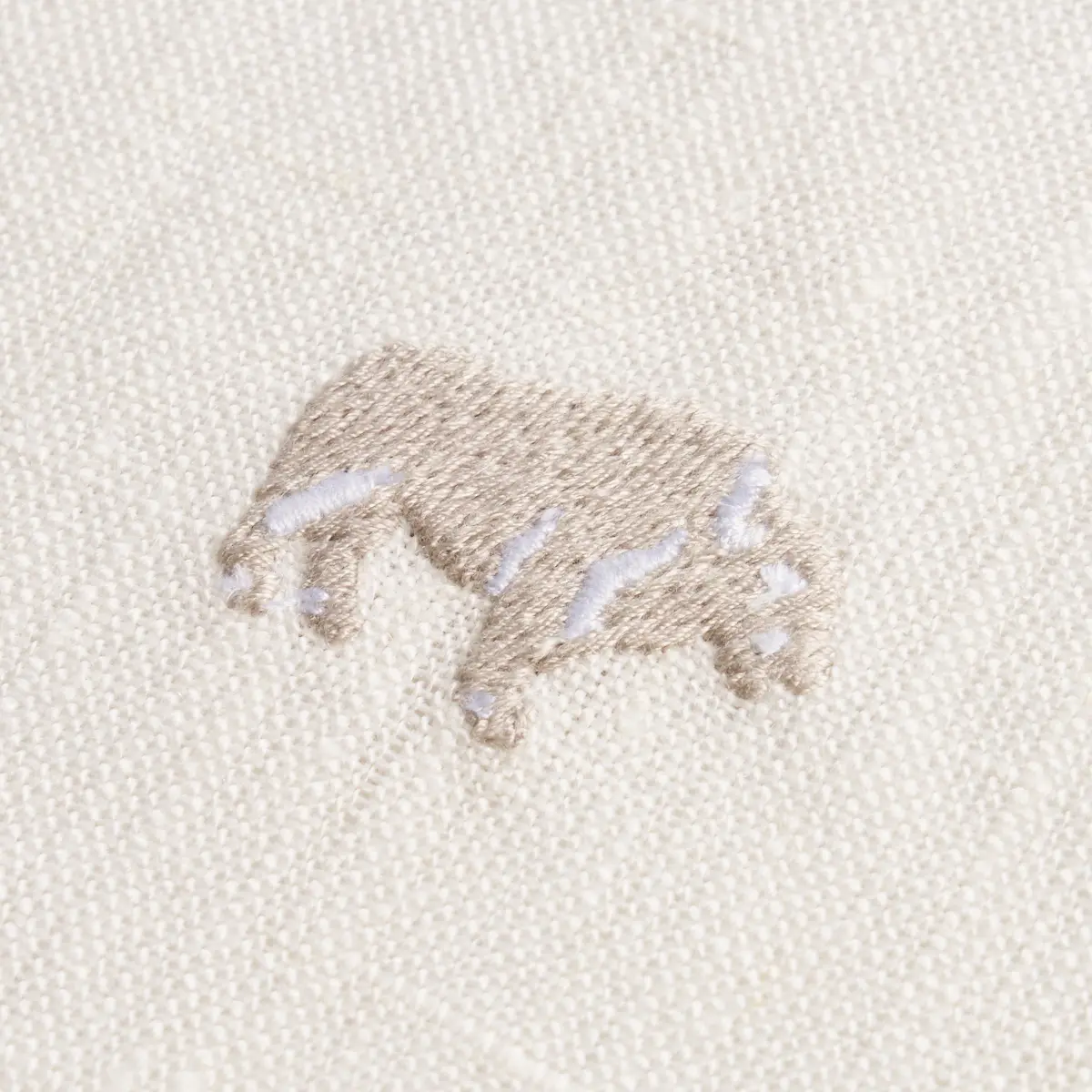 Buffalo Embroidered Linen_ IVORY