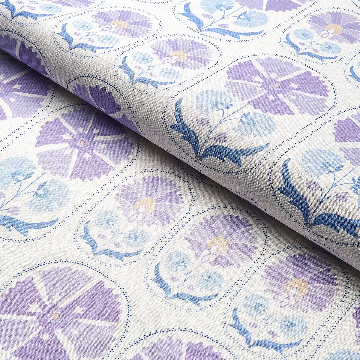 ANJUNA FLORAL LINEN PRINT_ LILAC