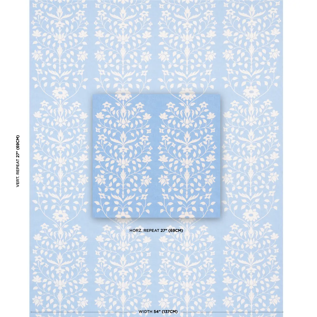 JAIPUR MUGHAL FLOWER_ CORNFLOWER BLUE