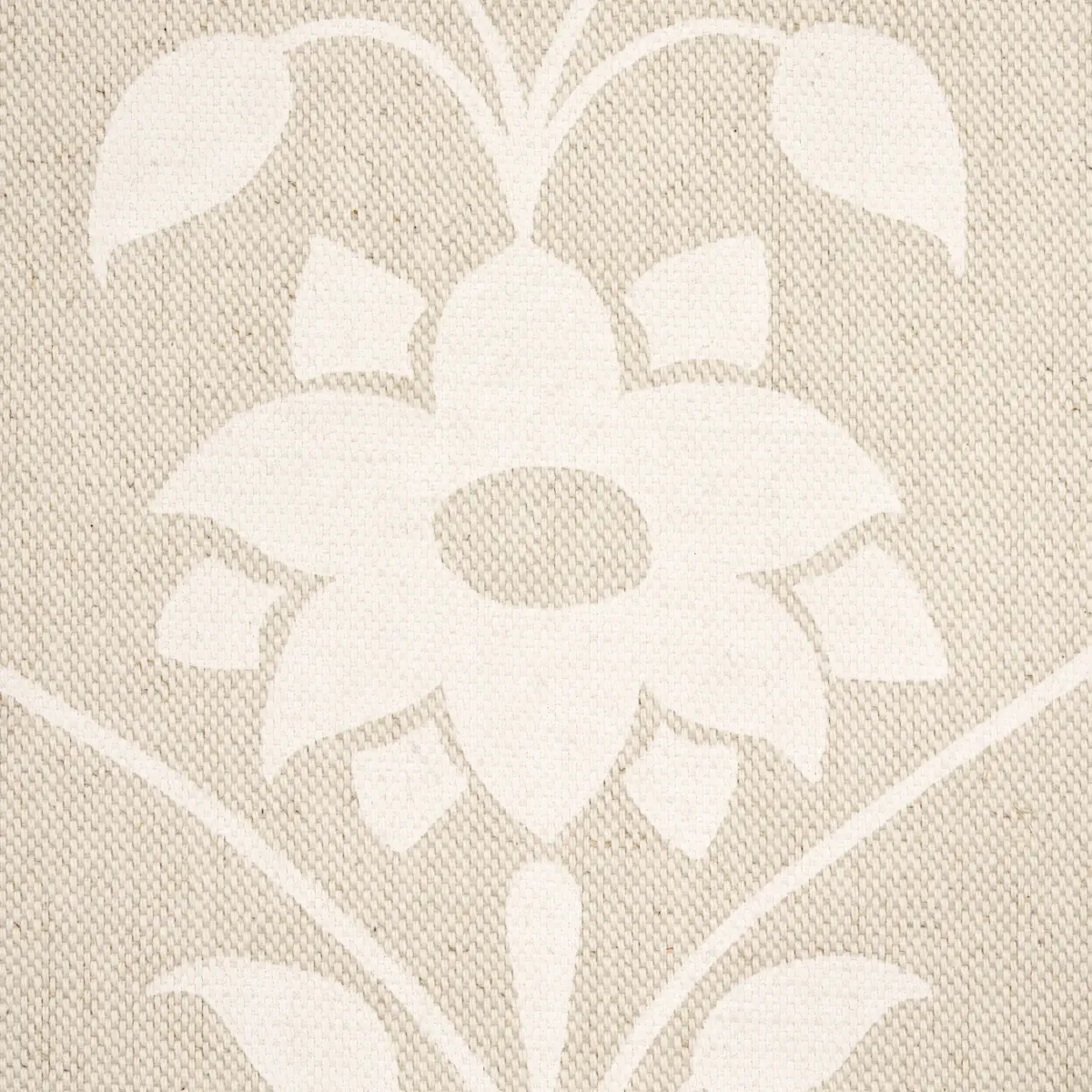 JAIPUR MUGHAL FLOWER_ IVORY ON NATURAL