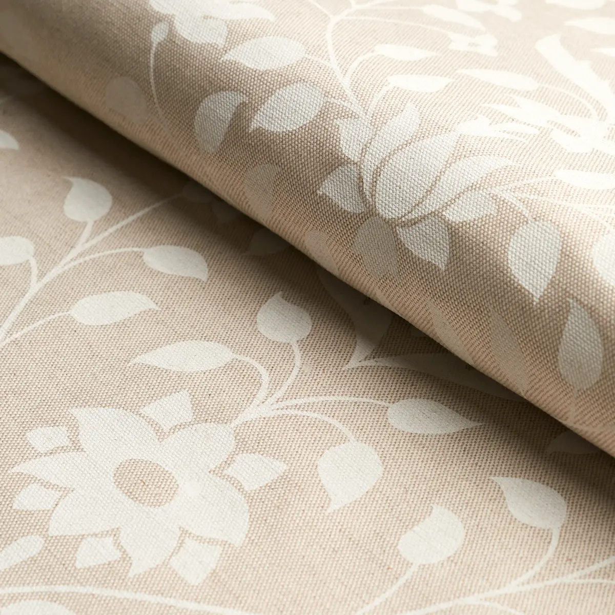 JAIPUR MUGHAL FLOWER_ IVORY ON NATURAL