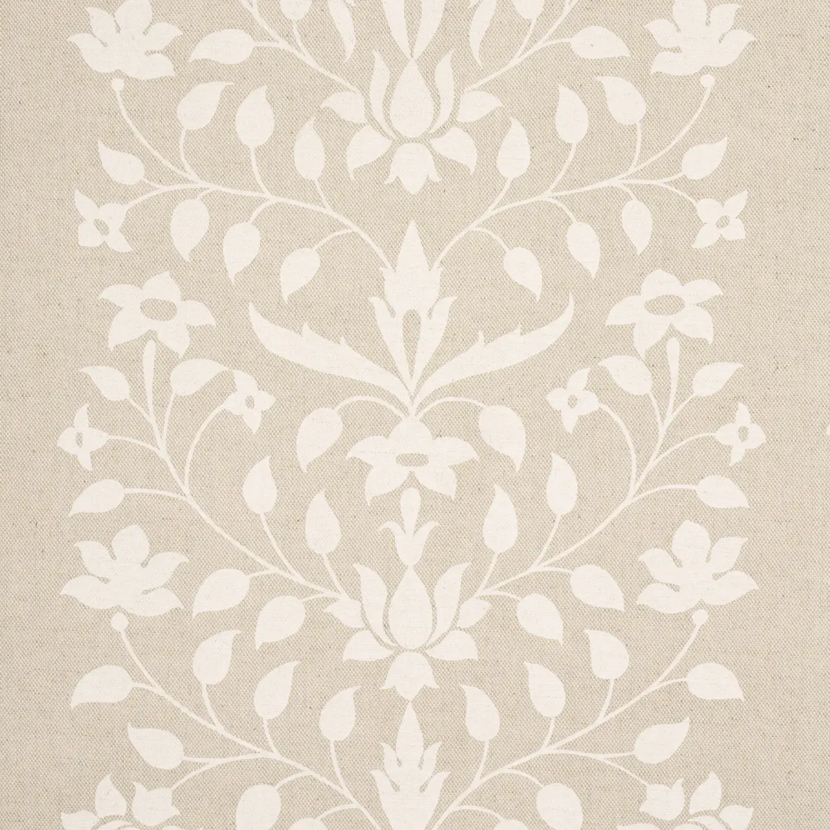 JAIPUR MUGHAL FLOWER_ IVORY ON NATURAL