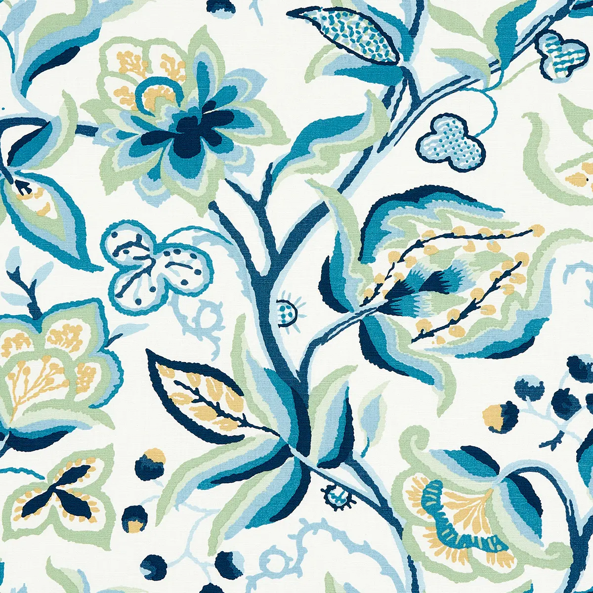 ALEXANDRA VINE LINEN_ NAVY & LEAF