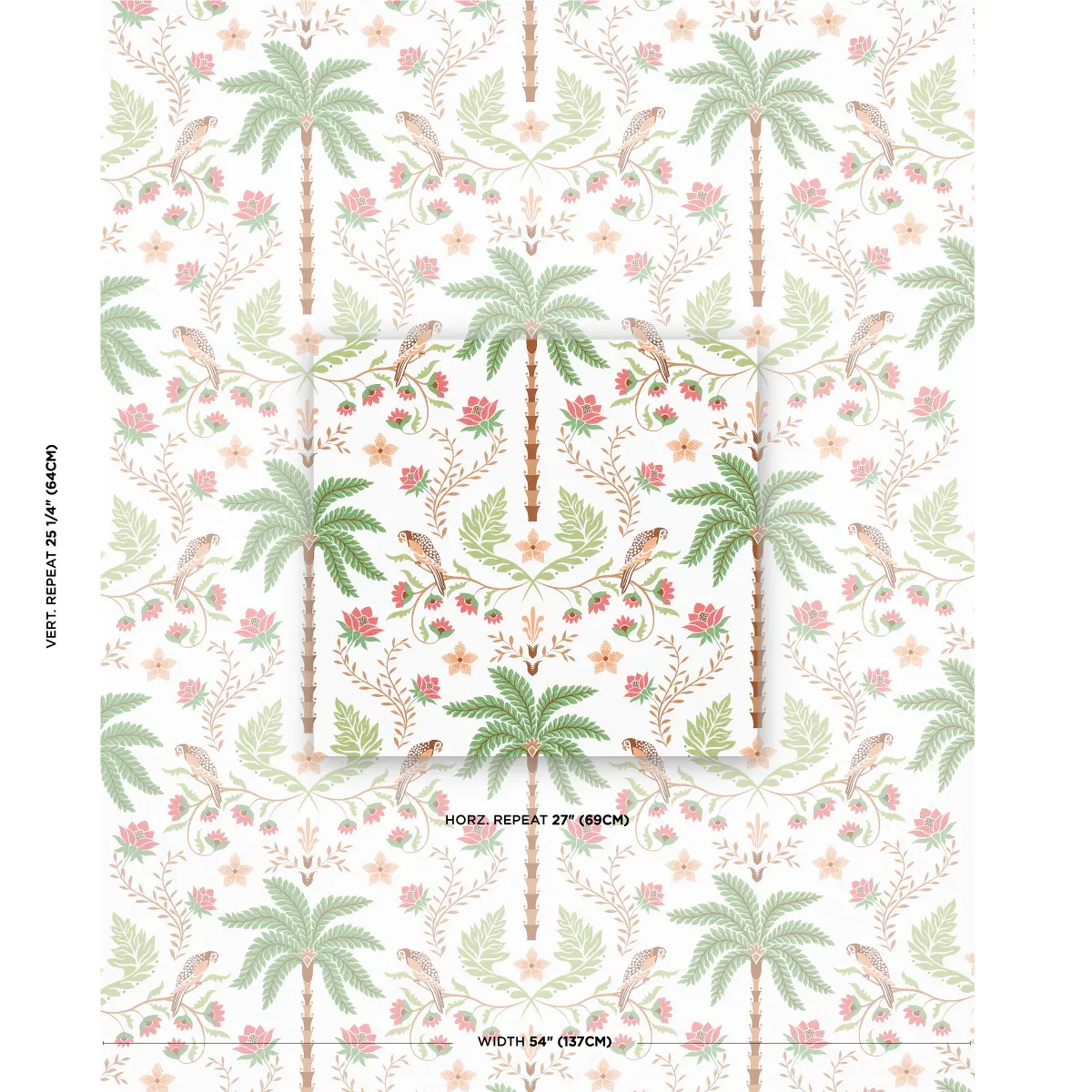 ISLAND PALM INDOOR/OUTDOOR_ CORAL & GREEN