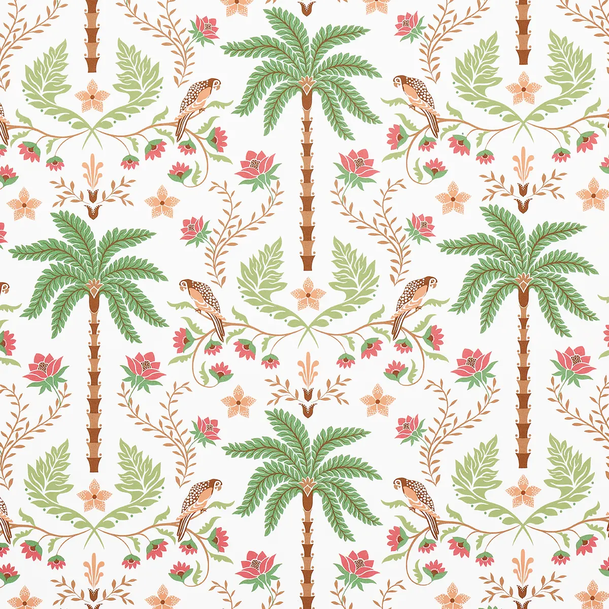 ISLAND PALM INDOOR/OUTDOOR_ CORAL & GREEN