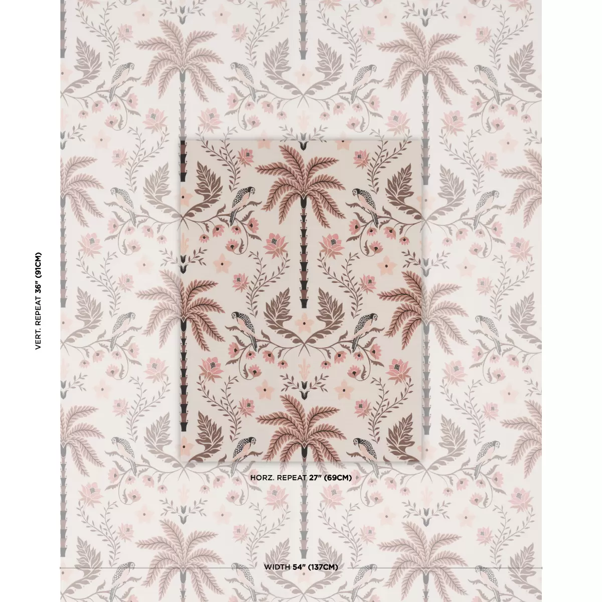ISLAND PALM INDOOR/OUTDOOR_ PEACH & BROWN