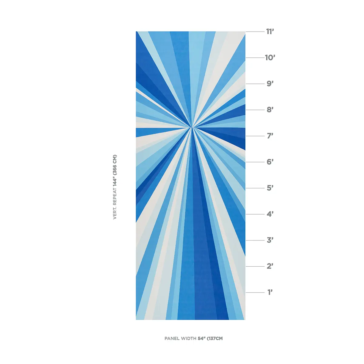 SUNBEAM PRINT INDOOR/OUTDOOR PANEL_ HORIZON BLUE