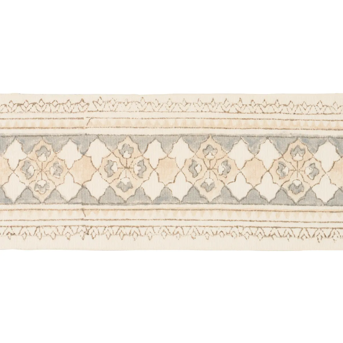 AMIRA HAND BLOCK PRINTED TAPE_ SAND & GREY