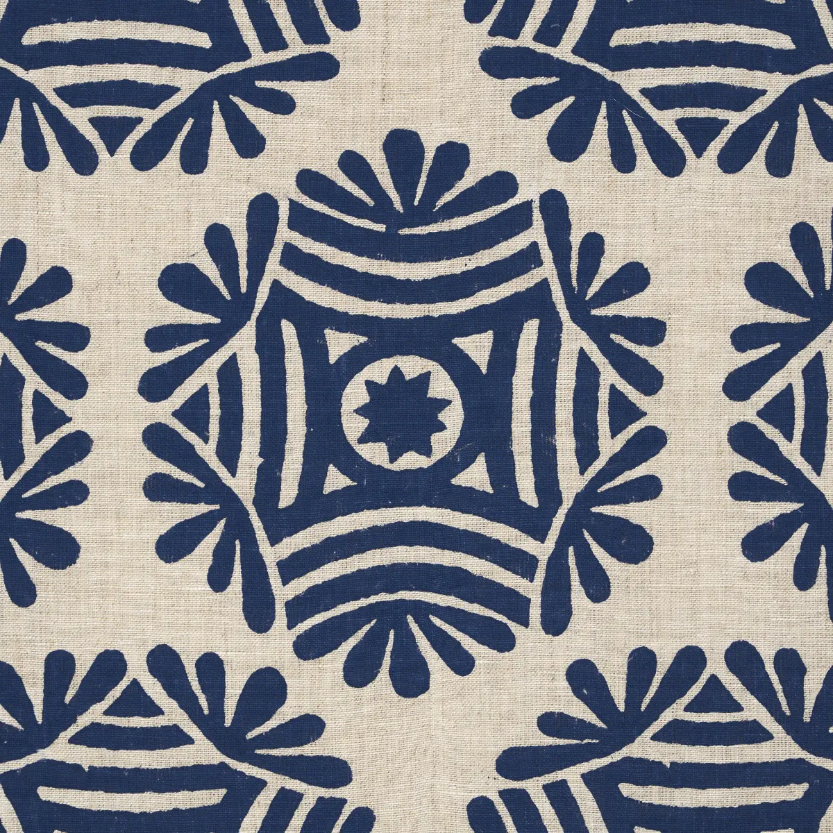 GILDED STAR BLOCK PRINT_ NAVY ON NATURAL