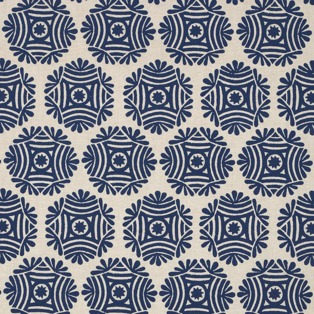 GILDED STAR BLOCK PRINT_ NAVY ON NATURAL